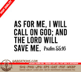 As For Me, I Will Call On God SVG - Bible Verse T-Shirt Design SVG