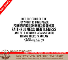 Bible Verse SVG - Fruit of the Joy Spirit - Love, Peace, Kindness & More SVG