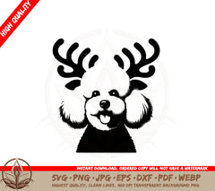 Bichon Frise Antlers SVG PNG JPG AI PDF DXF EPS and WebP Digital Download