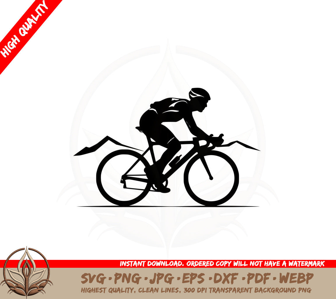 Bicycle Rider SVG PNG JPG AI PDF DXF EPS WebP Digital Download