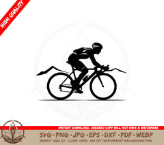 Bicycle Rider SVG PNG JPG AI PDF DXF EPS WebP Digital Download
