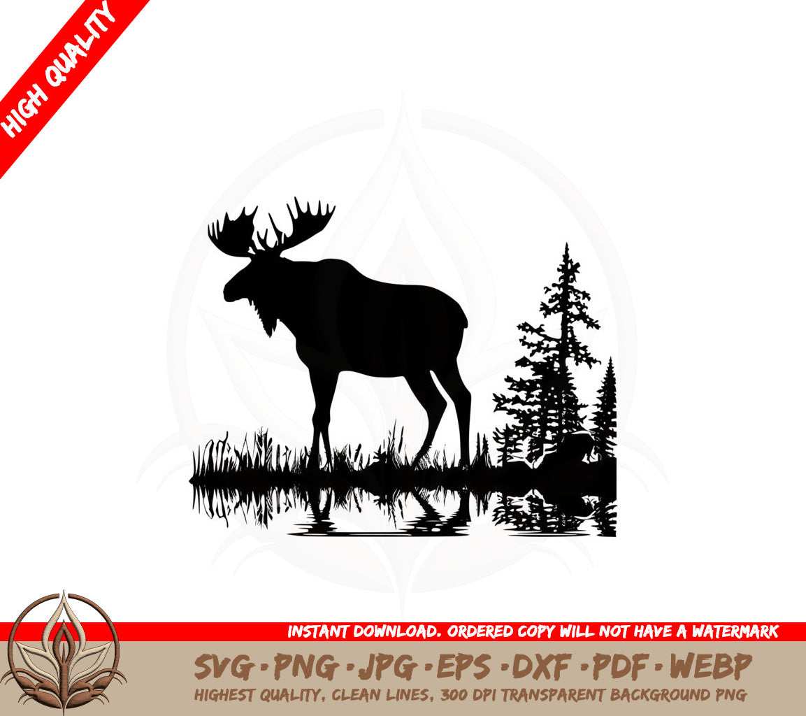 Big Moose SVG PNG JPG AI PDF DXF EPS and WebP - Digital Download