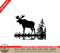 Big Moose SVG PNG JPG AI PDF DXF EPS and WebP - Digital Download