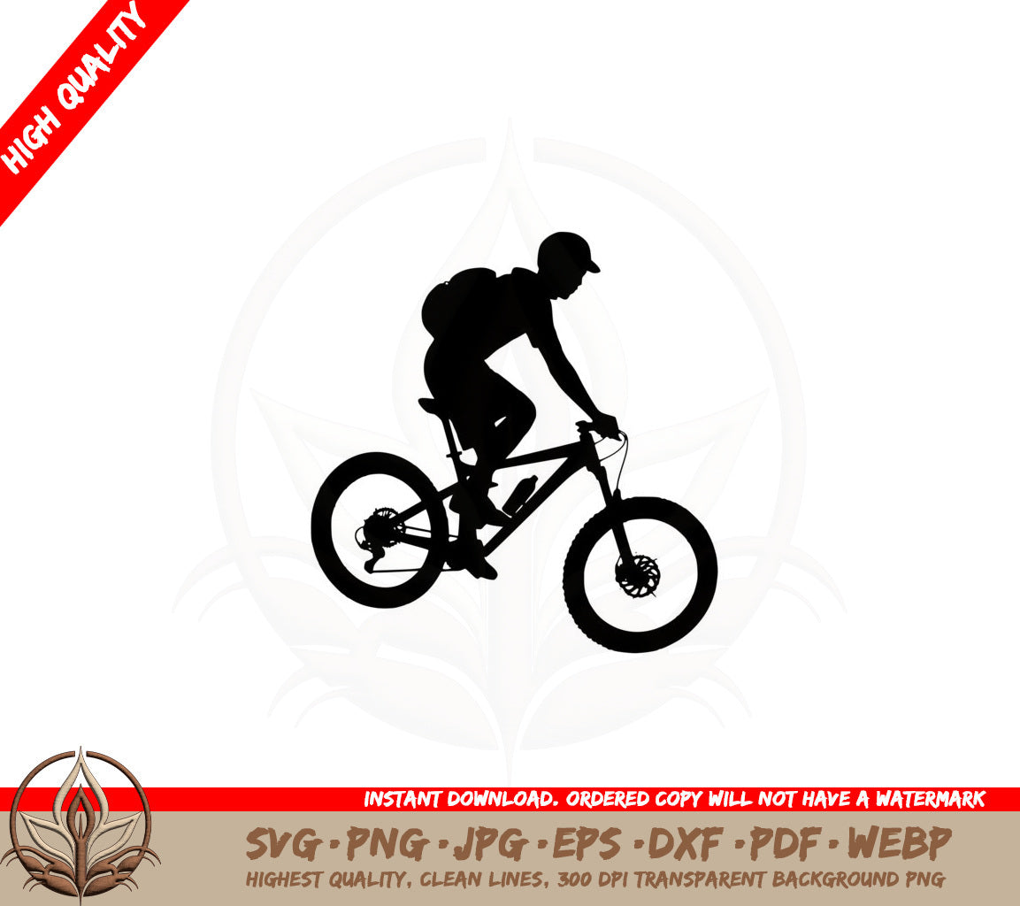 Biking Silhouette - Digital Download SVG PNG JPG AI PDF DXF EPS WebP