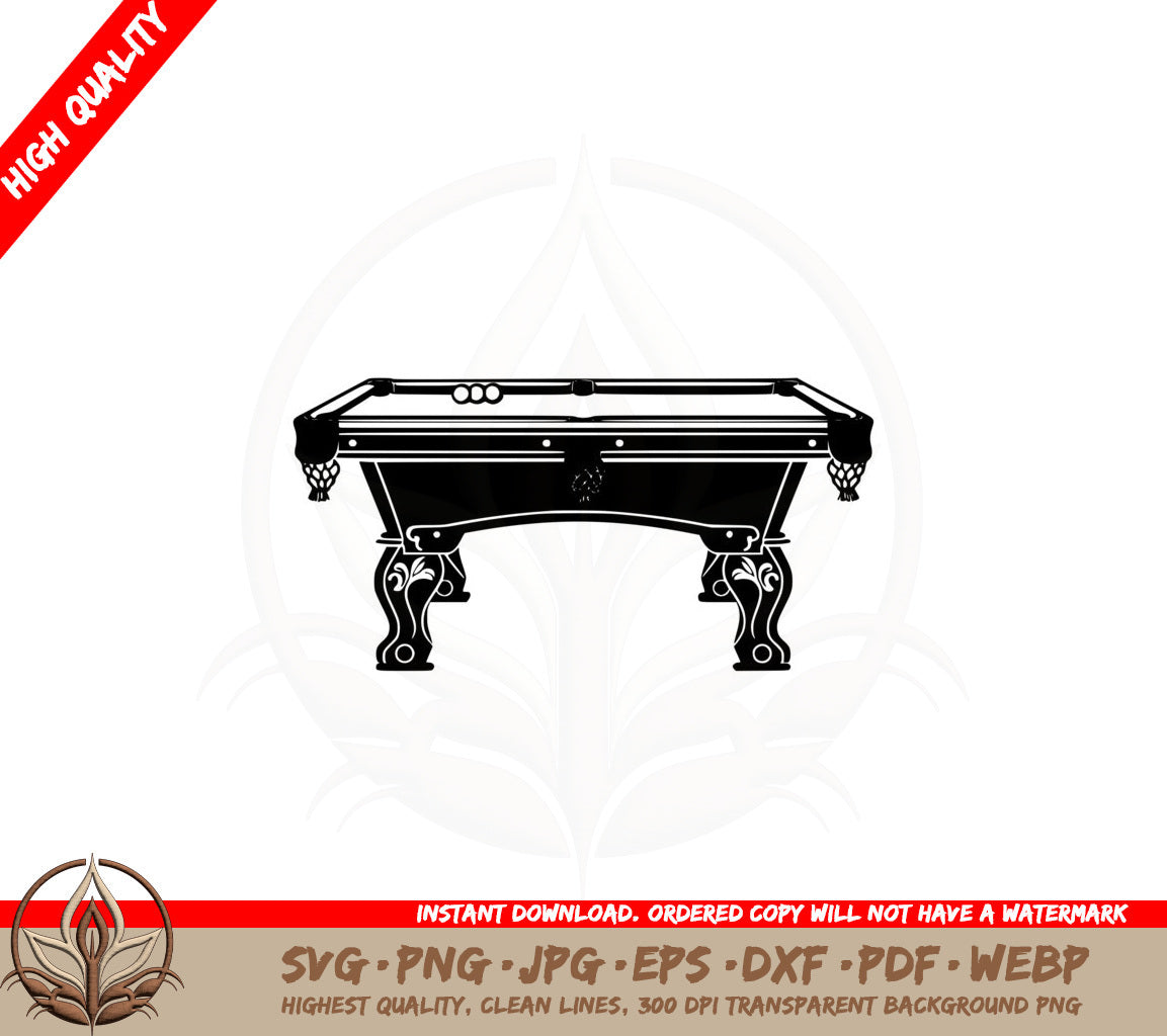 Billiards Pool Table SVG Cut File Instant Digital Download