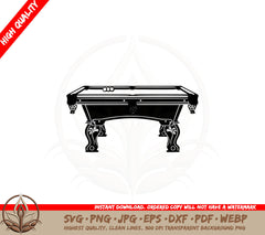 Billiards Pool Table SVG Cut File Instant Digital Download
