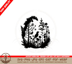 Bird and Flowers SVG PNG JPG AI PDF DXF EPS and WebP Digital Download Cut File