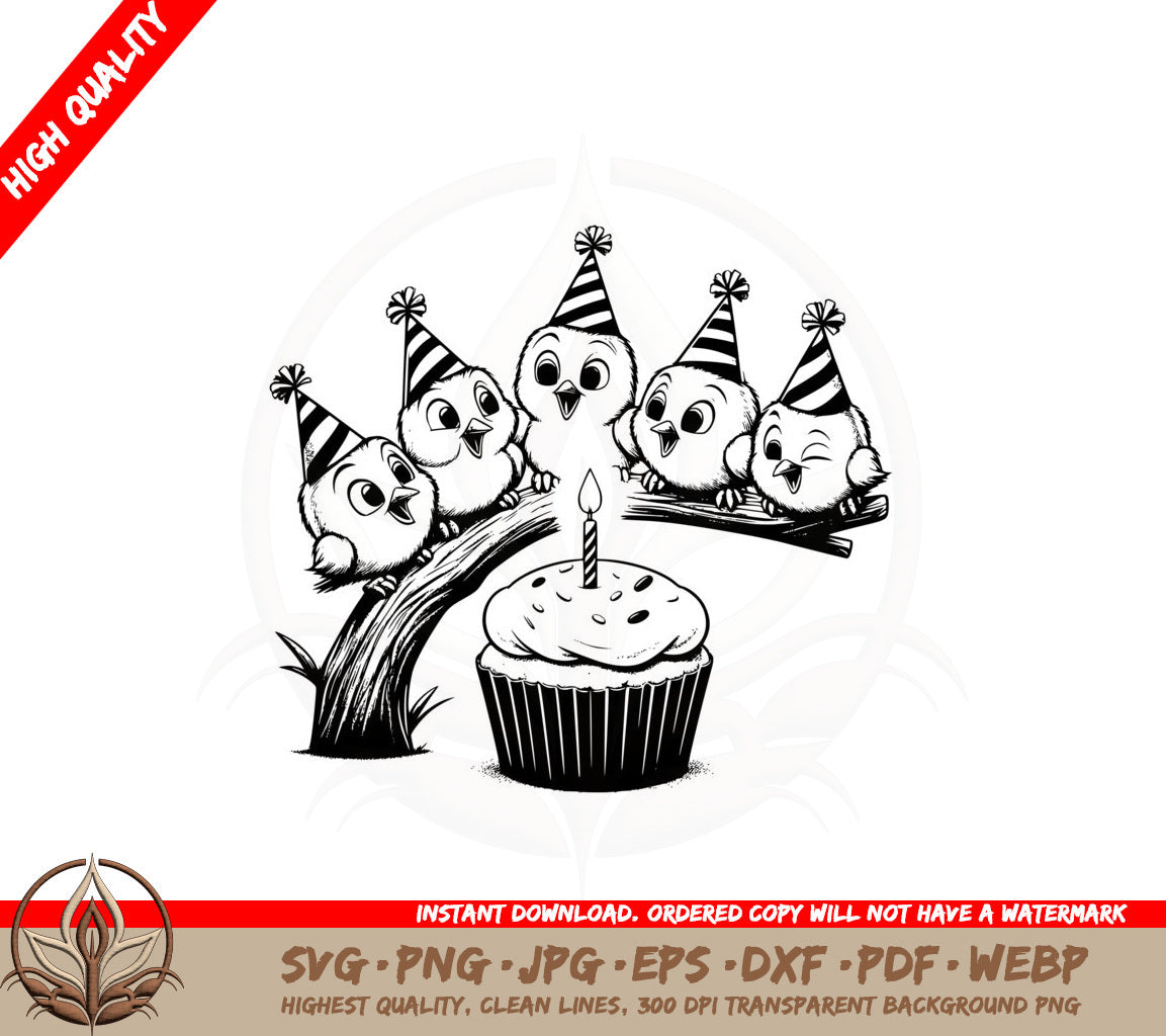 Birdy Birthday Celebration SVG