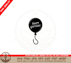Birthday Balloon Greeting SVG
