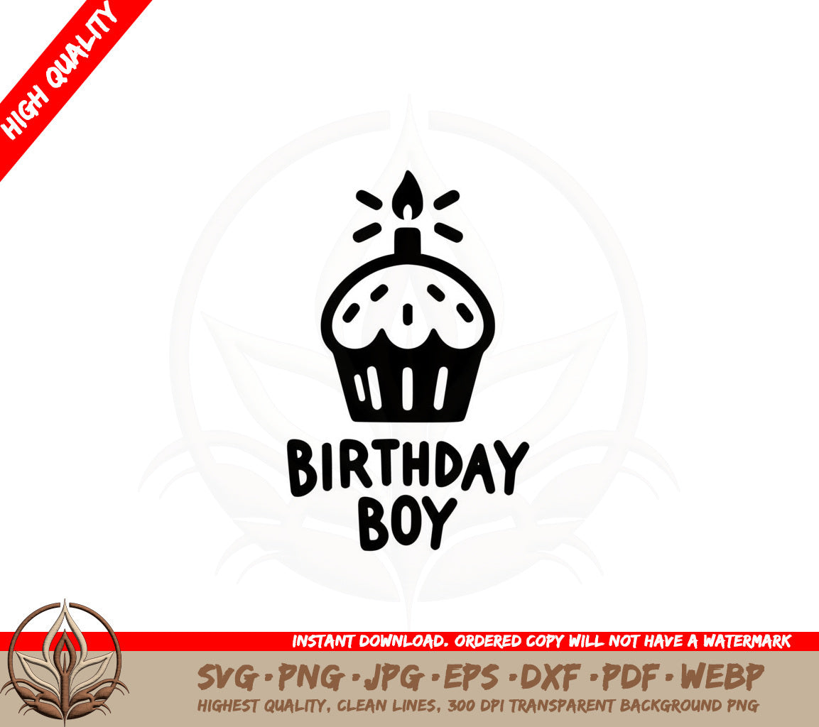 Birthday Boy Cupcake SVG