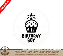 Birthday Boy Cupcake SVG