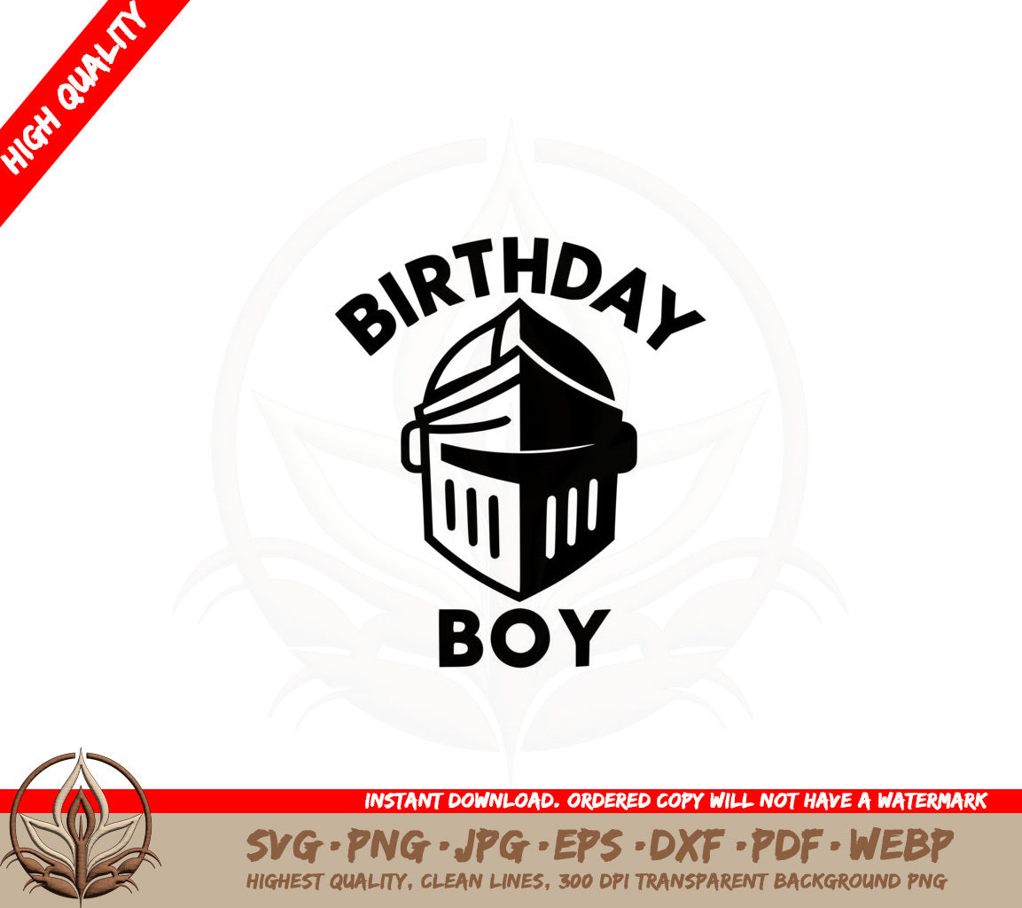 Birthday Boy Knight SVG PNG JPG AI PDF DXF EPS and WebP Digital Download