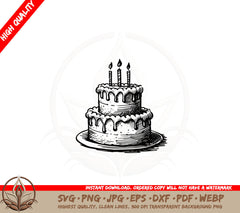 Birthday Cake Celebration SVG - Digital Download