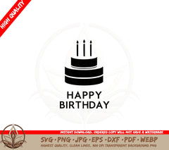 Birthday Cake Delight SVG Cut File Digital Download