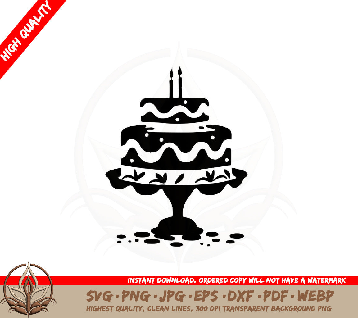 Birthday Cake with Candles SVG PNG JPG AI PDF DXF EPS and WebP Digital Download