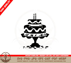 Birthday Cake with Candles SVG PNG JPG AI PDF DXF EPS and WebP Digital Download