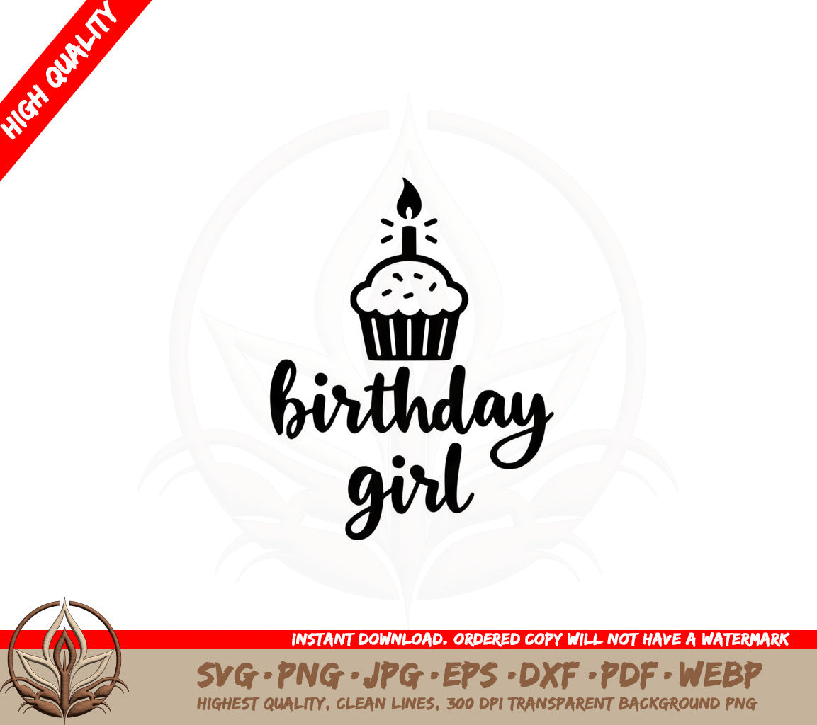 Birthday Girl Cupcake SVG