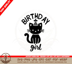 Birthday Girl Kitty SVG Cut File