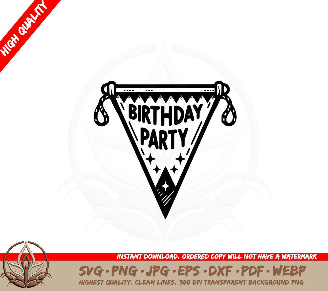 Birthday Party Pennant SVG Cut File Download