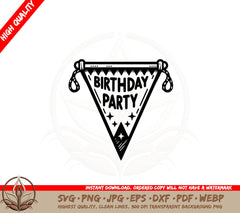 Birthday Party Pennant SVG Cut File Download