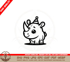 Birthday Rhino SVG