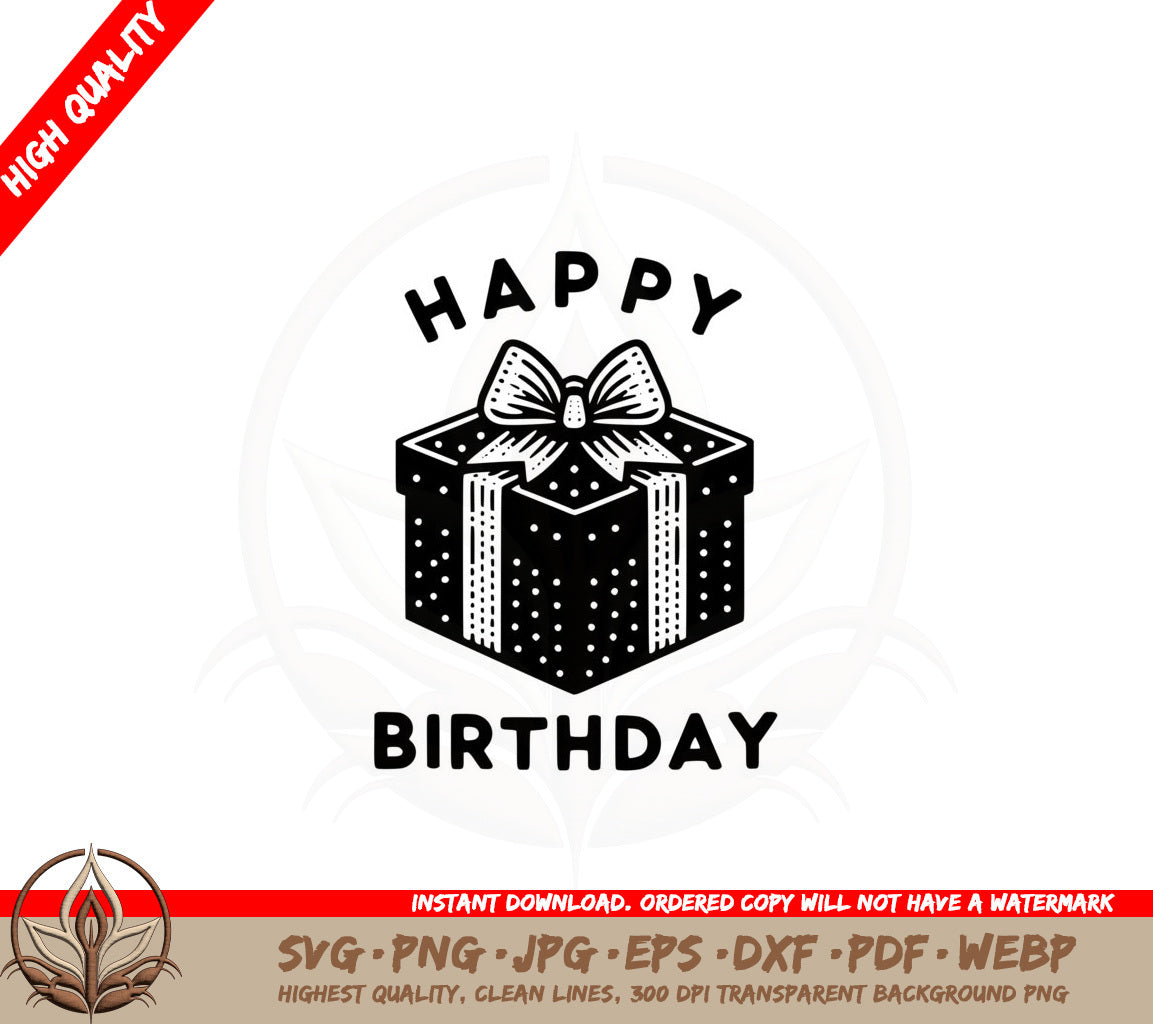 Birthday Surprise Box SVG PNG JPG AI PDF DXF EPS WebP - Digital Download