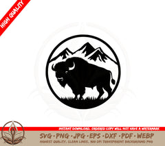 Bison Peaks SVG PNG JPG AI PDF DXF EPS and WebP Digital Download
