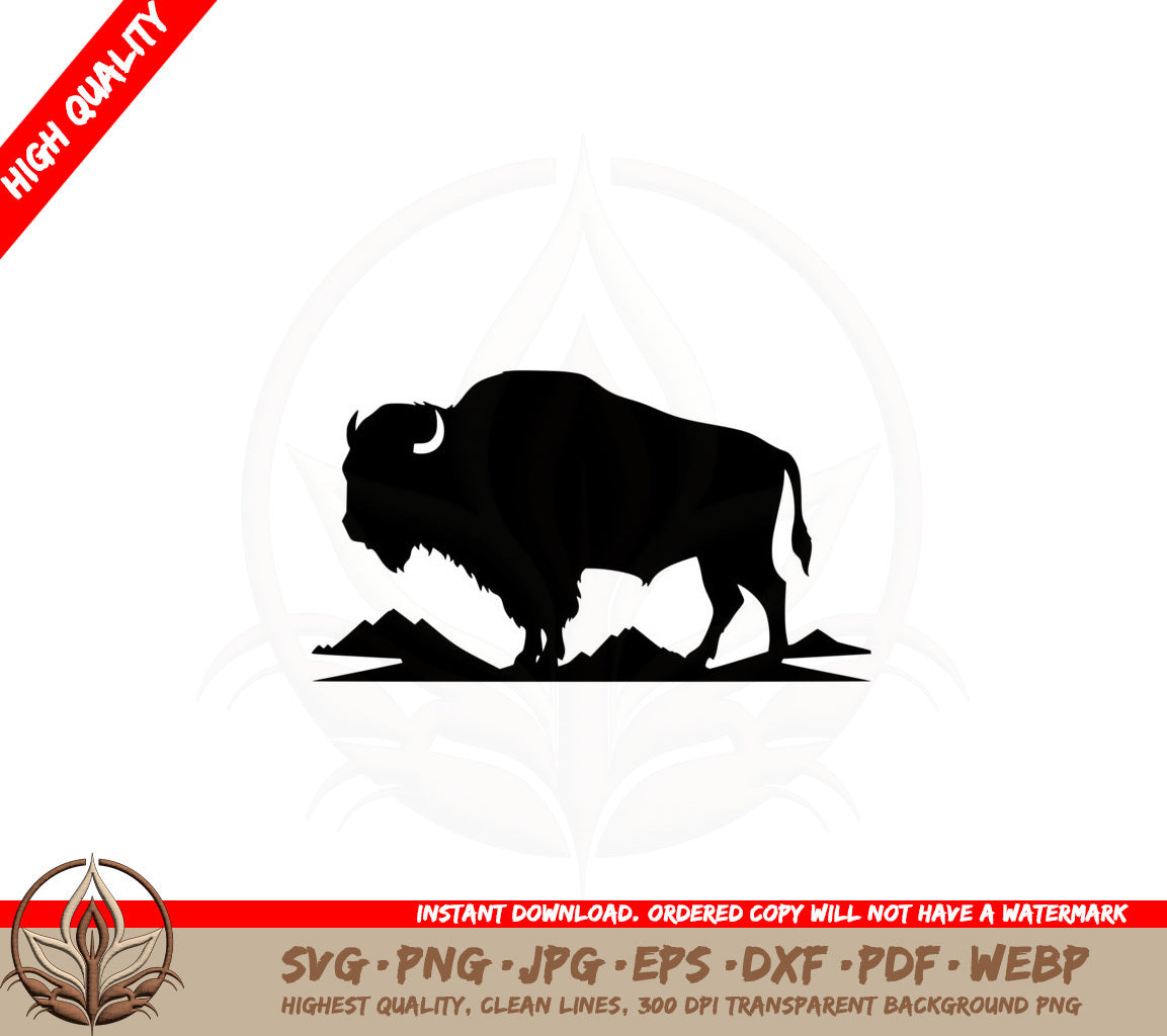 Bison on the Ridge SVG Cut File Digital Download