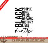 Black History Month SVG People Hope Pride Dreams History Lives SVG