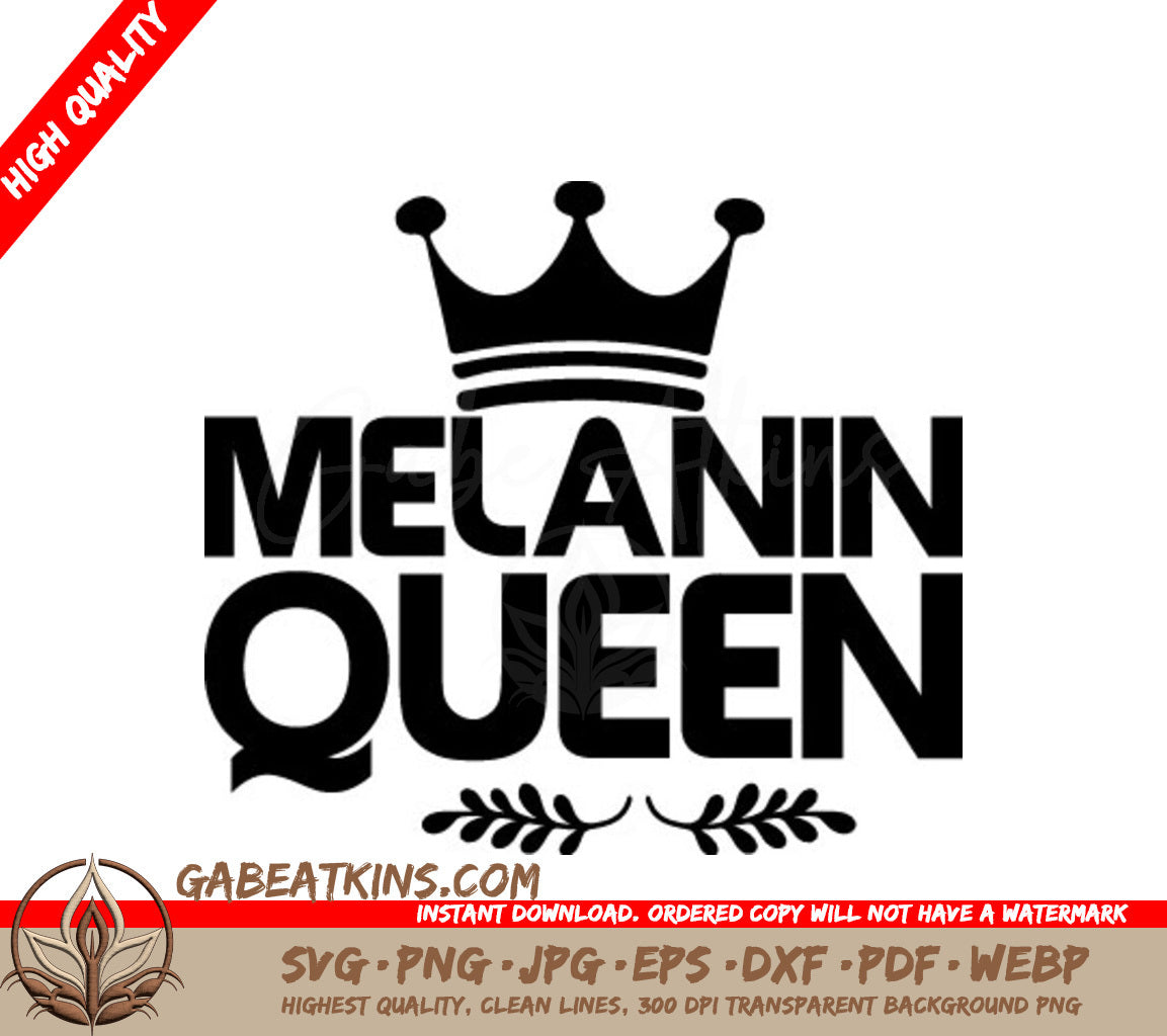 Black Queen Crown SVG - Melanin Queen Logo Design SVG