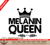Black Queen Crown SVG - Melanin Queen Logo Design SVG