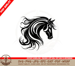 Black-headed Steed SVG PNG JPG AI PDF DXF EPS and WebP Digital Download