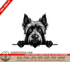 Black Russian Terrier Wall Peeking SVG - 3-1 SVG