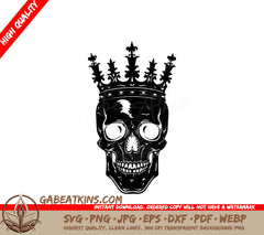 Skull with Crown SVG - Gothic Royalty Illustration SVG