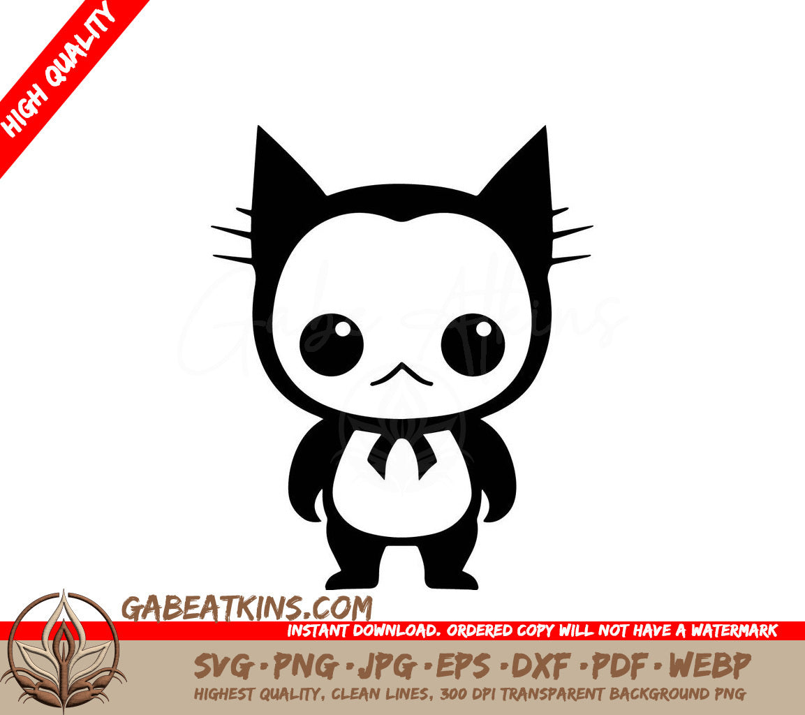 Halloween Cat with Bow SVG - Printable Clipart SVG