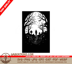 Cemetery Man Walking SVG - Sketch Illustration SVG