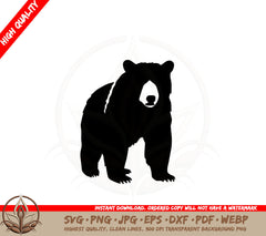 Black Bear SVG Cut File for Cricut and Silhouette - Digital Download