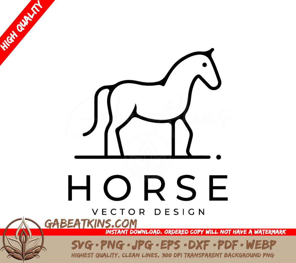 A Line Drawing Of A Horse With The Word Horse Below It SVG - Black Horse Logo Design Modern Minimalist Style SVG