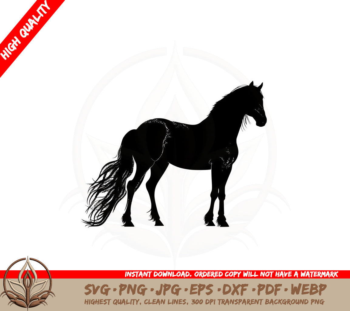 Black Stallion SVG PNG JPG AI PDF DXF EPS and WebP - Digital Download