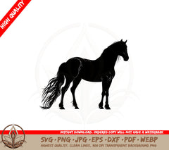 Black Stallion SVG PNG JPG AI PDF DXF EPS and WebP - Digital Download
