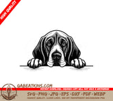 Bloodhound Peeking Over Wall -  SVG Illustration SVG