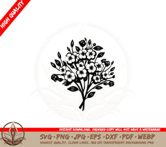 Blooming Hawthorn Flowers SVG Cut File Blooming Hawthorn Flowers Digital Download