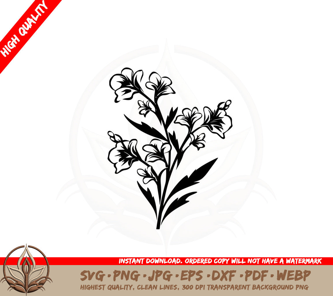 Blooming Lakespur SVG Cut File