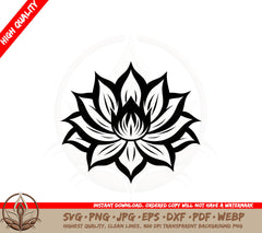 Blooming Lotus SVG PNG JPG AI PDF DXF EPS and WebP Digital Download