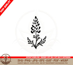 Blooming Plant SVG Cut File Download