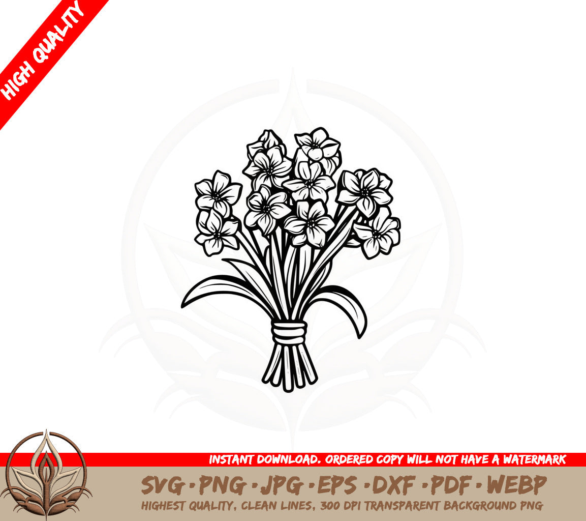 Blooming Spring Bouquet SVG PNG JPG AI PDF DXF EPS and WebP Digital Download