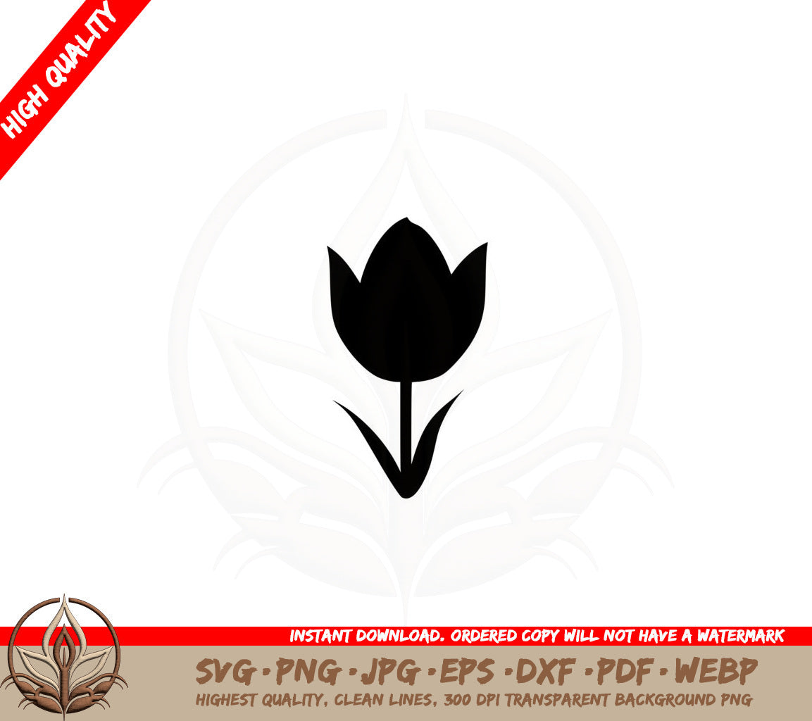 Blooming Tulip SVG Cut File