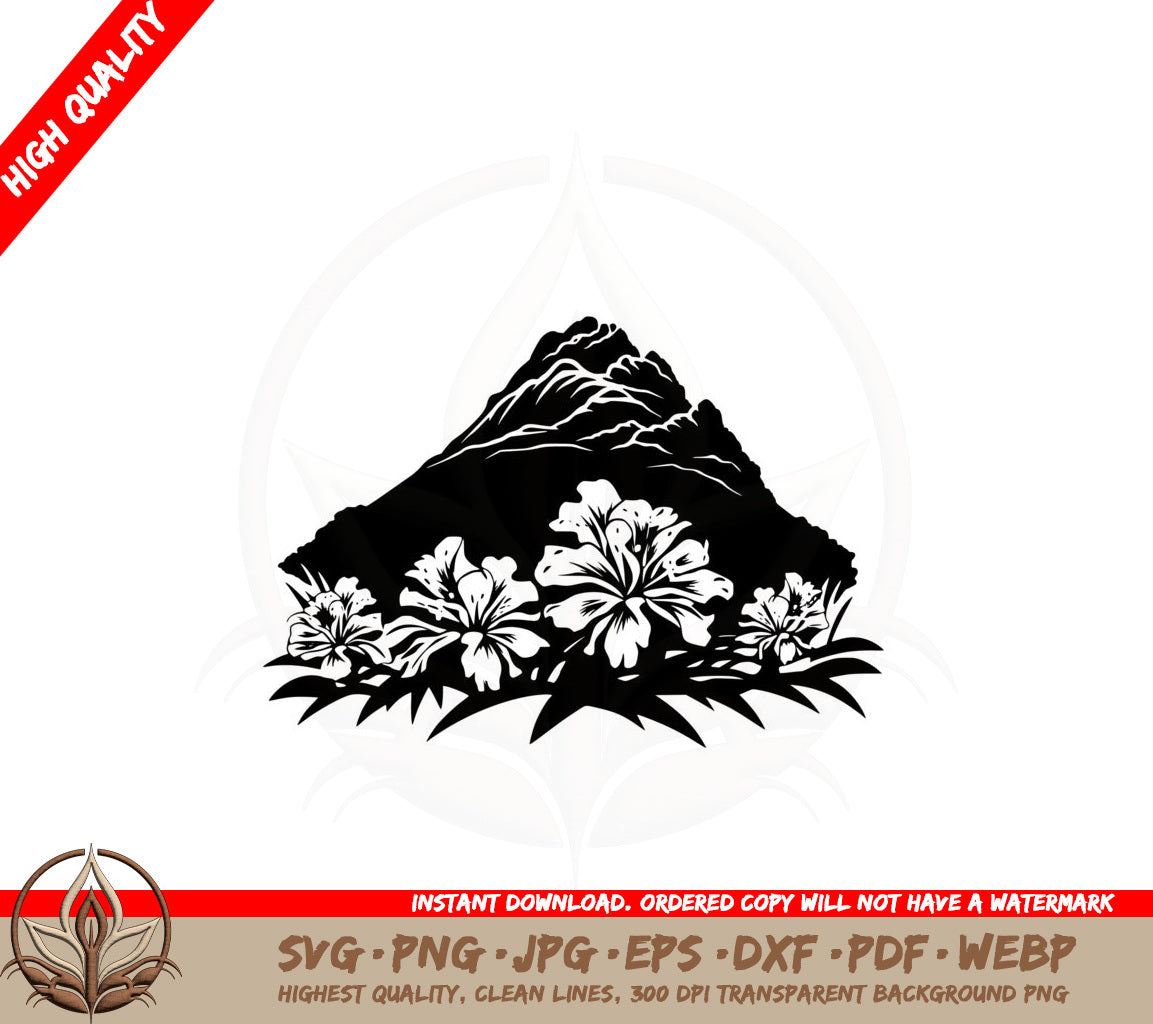 Blossom-Laden Mountain SVG - Digital Download