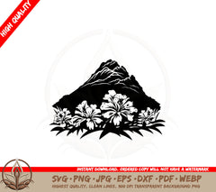 Blossom-Laden Mountain SVG - Digital Download