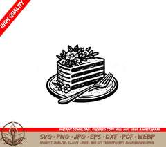 Blossom Adorned Cake SVG